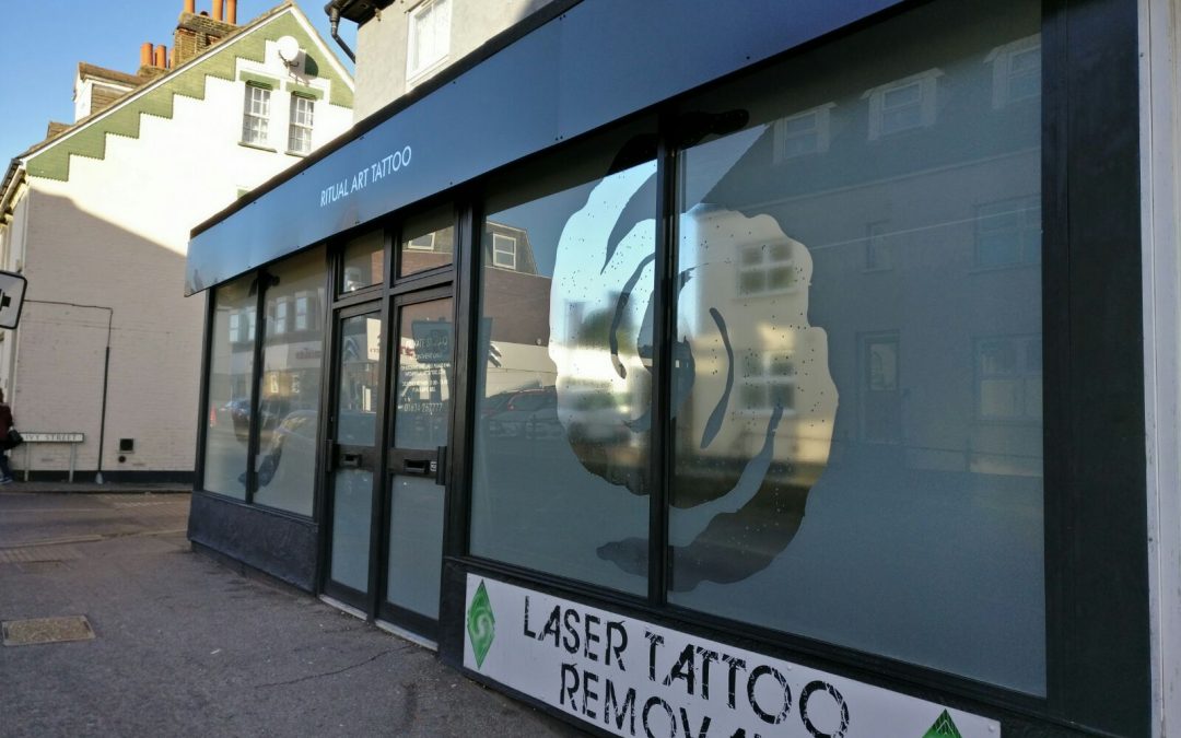 Striking Window Graphics for Tattoo Studio